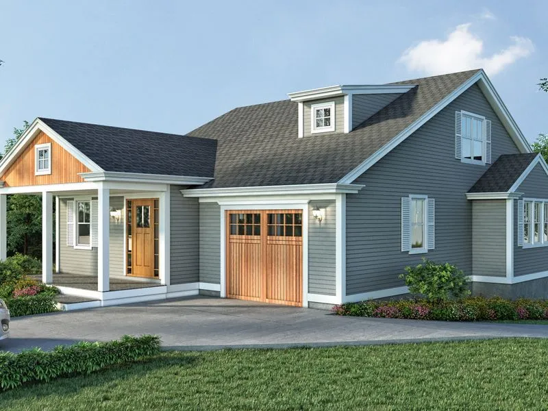 Gray Craftsman Cottage 16 — residential 3D rendering