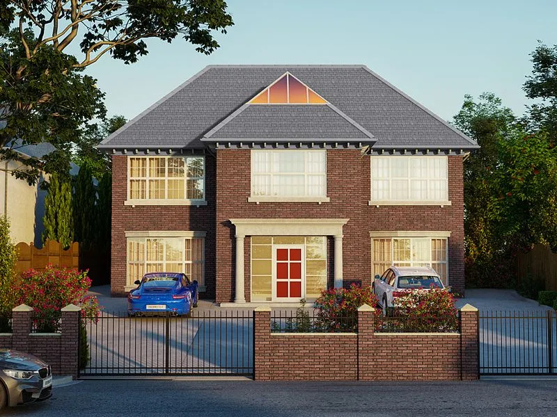 Lewis Brick Residence — residential 3D rendering