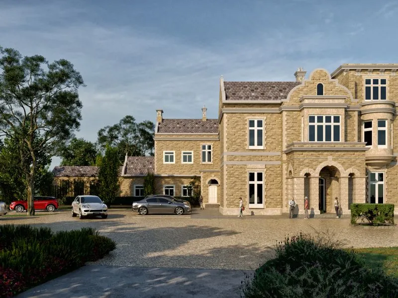 Limestone Chateau Estate — residential 3D rendering