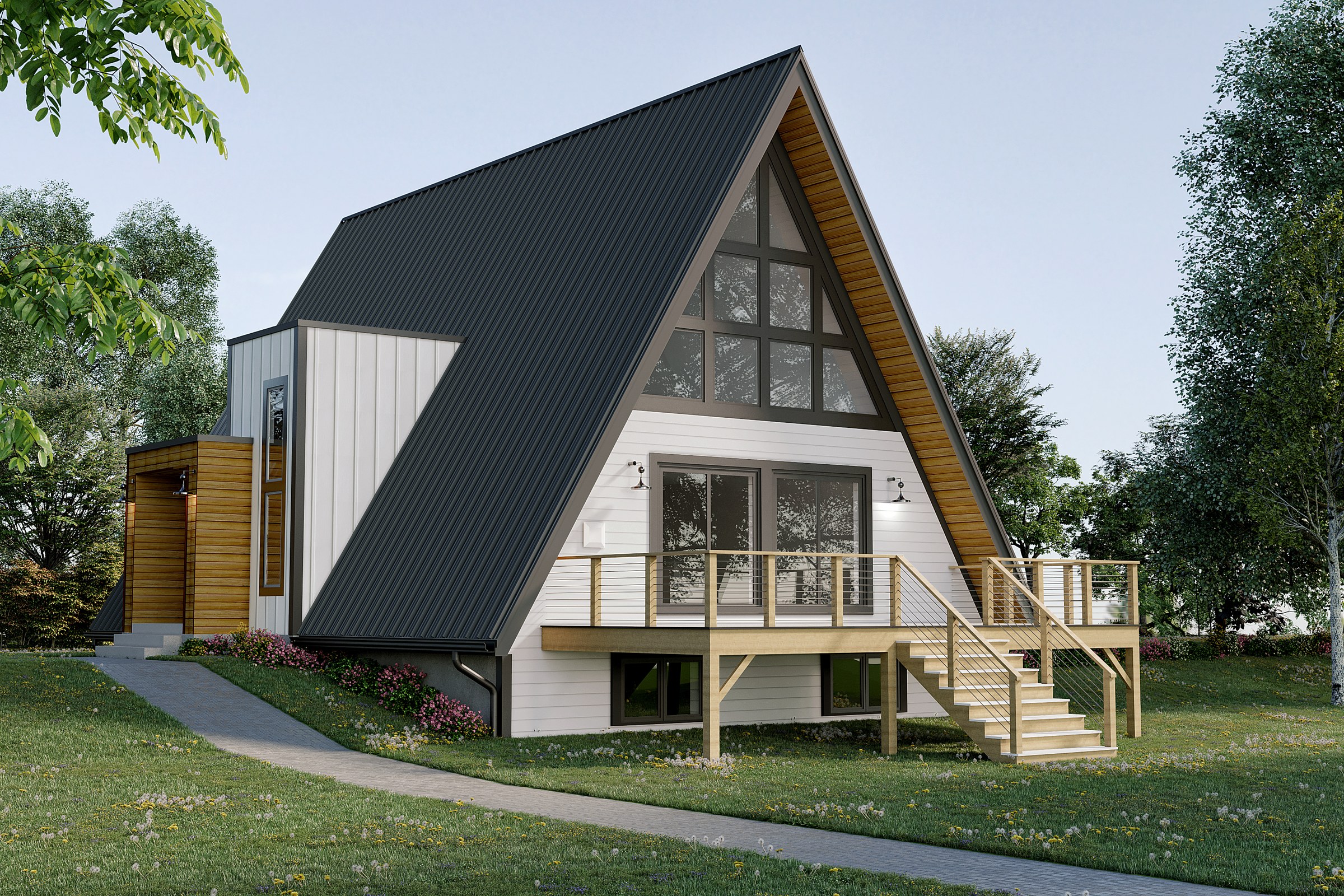 Modern Barn Cabin Glass Wall