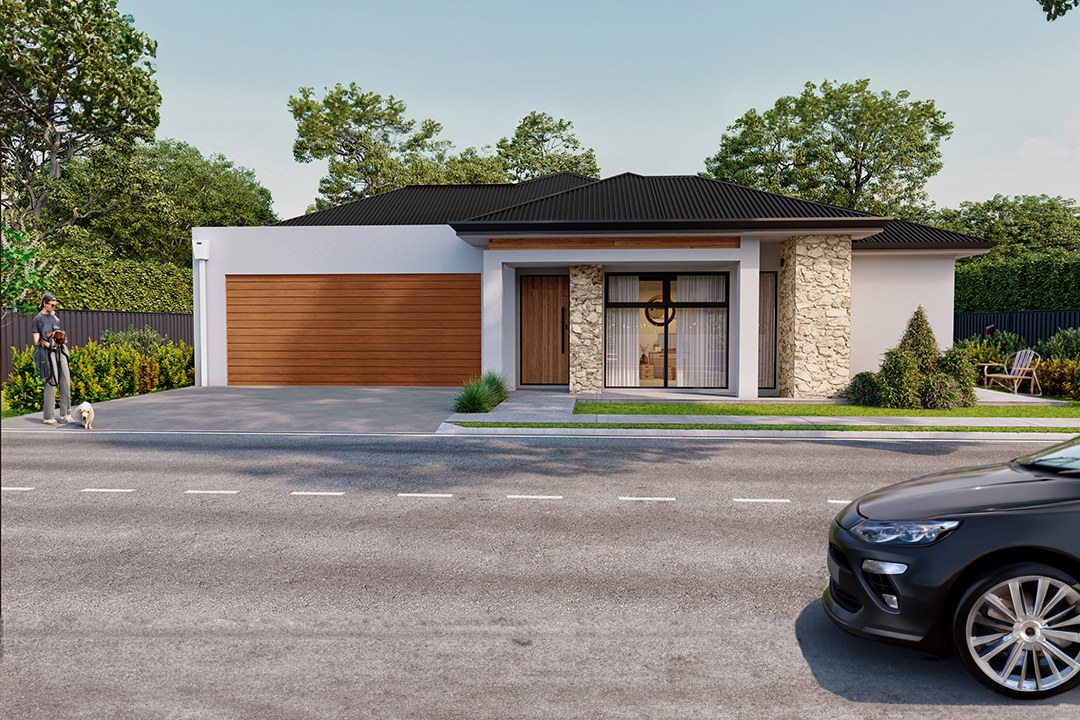 Modern Single Story Stone Accent