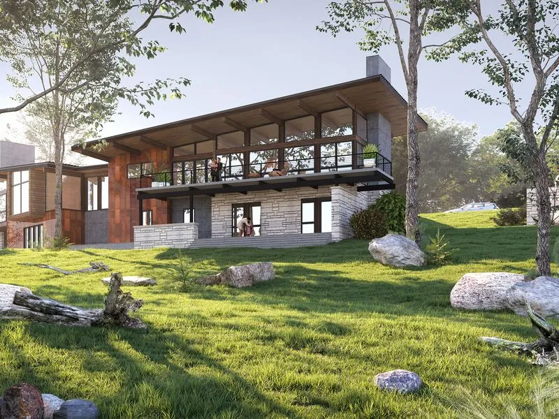 Morning View Modern Residence — residential 3D rendering
