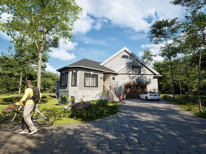 Project 03 Traditional Gable Home — residential 3D rendering