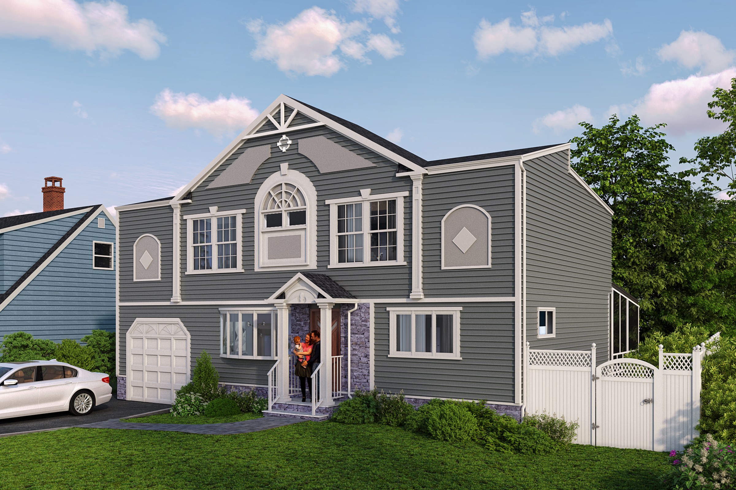 Project 50 Grey Siding Traditional