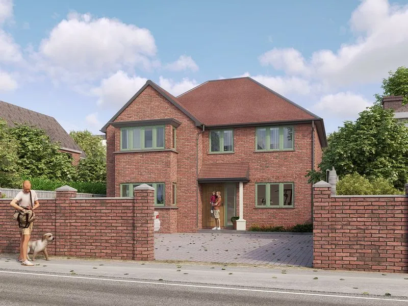 Project 55 Brick Detached Home — residential 3D rendering