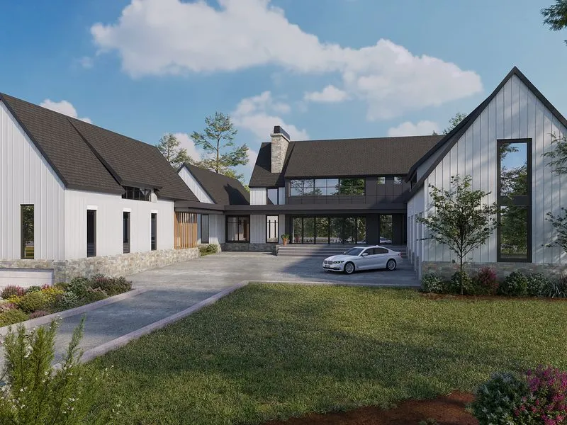 Project 60 Modern Farmhouse — residential 3D rendering