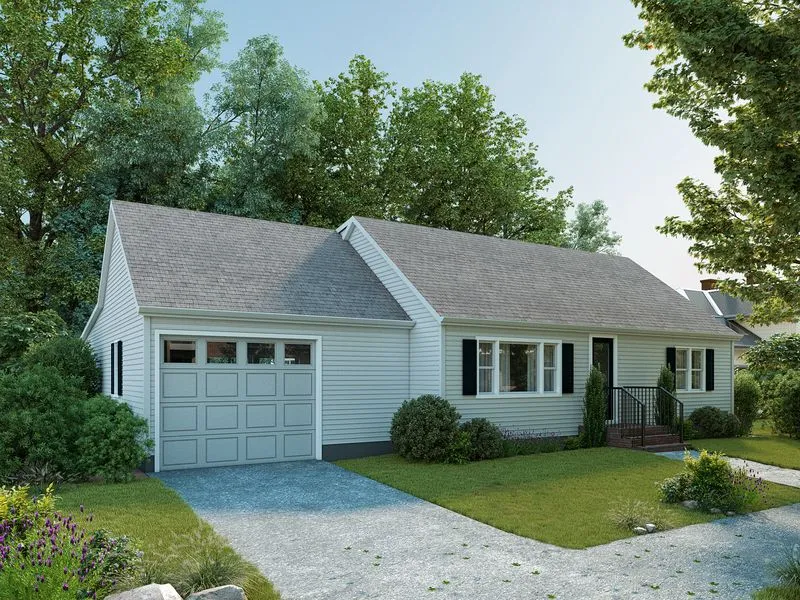 Project 64 Ranch Style Home — residential 3D rendering