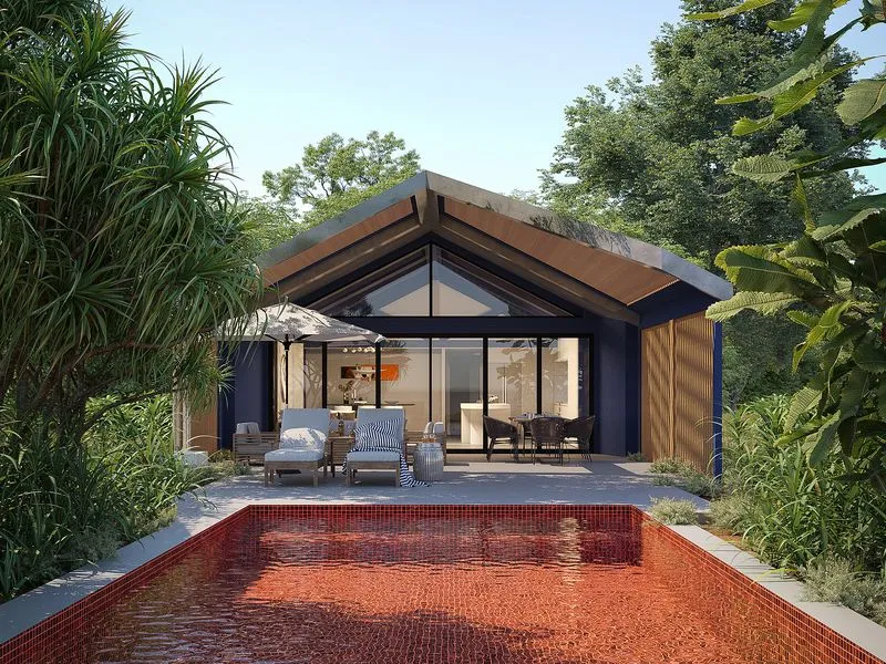 Project 70 Tropical Pool Villa — residential 3D rendering