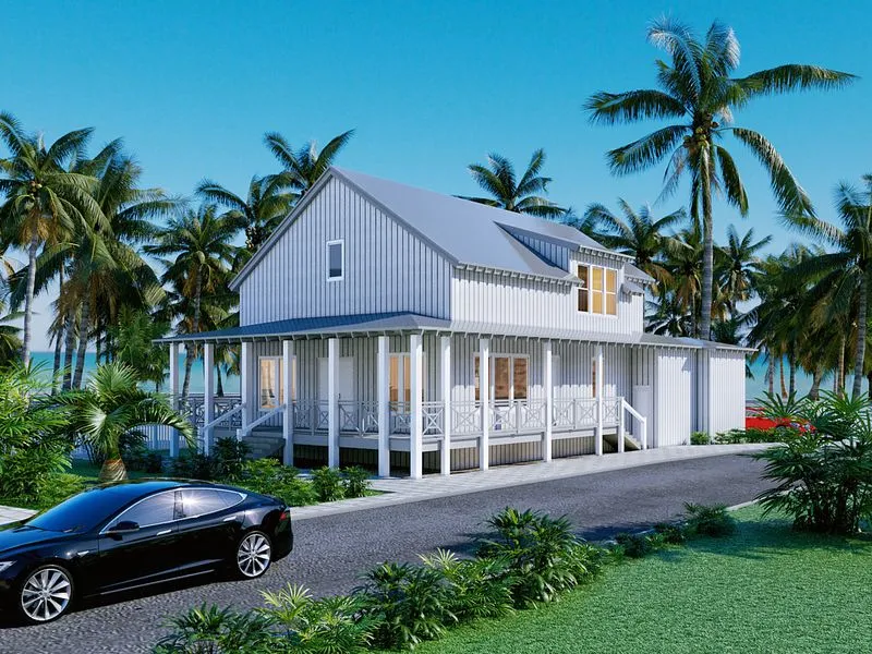 Project 701 Tropical Colonial Cottage — residential 3D rendering