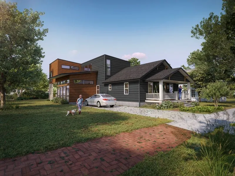 Project 79 Contemporary Mixed Addition — residential 3D rendering