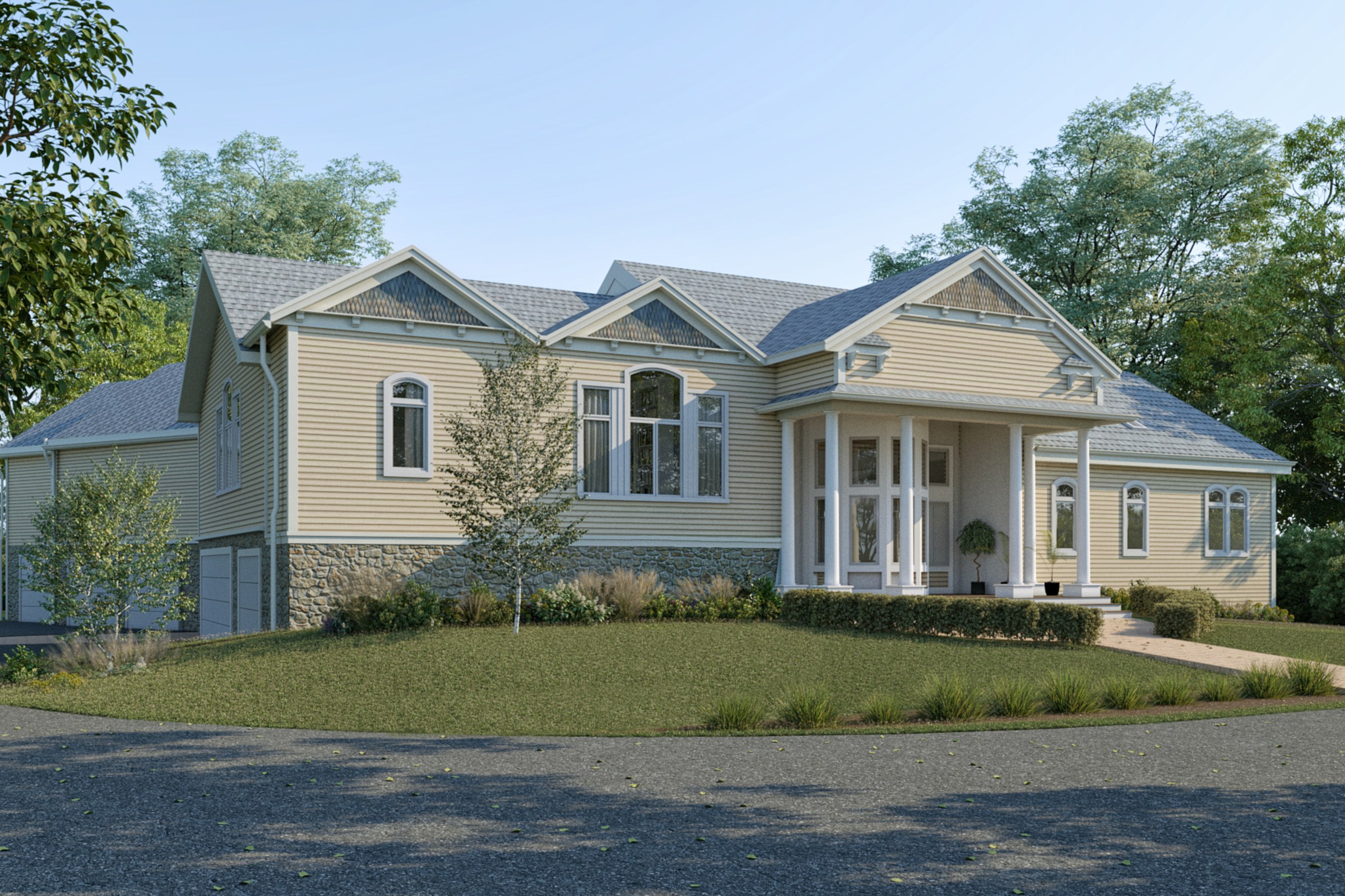 Project 81 Yellow Traditional Home