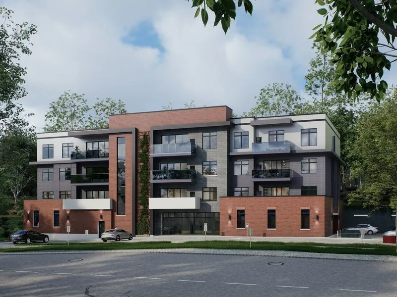 Project 99 Contemporary Brick Apartment — residential 3D rendering