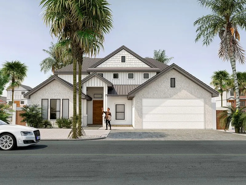 Tropical Craftsman 0view — residential 3D rendering