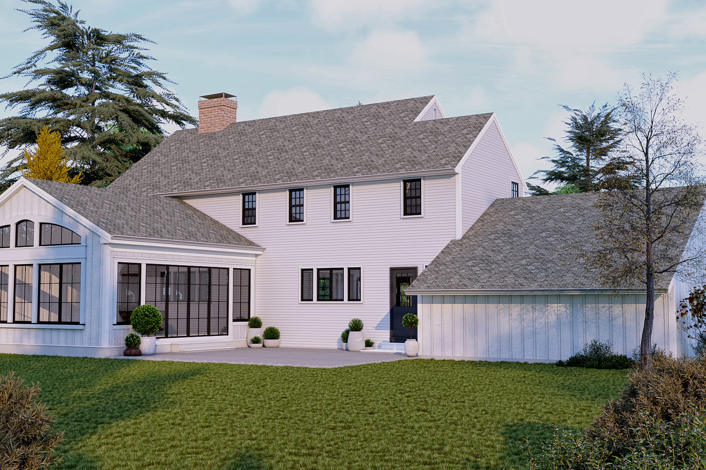 White Colonial Residence