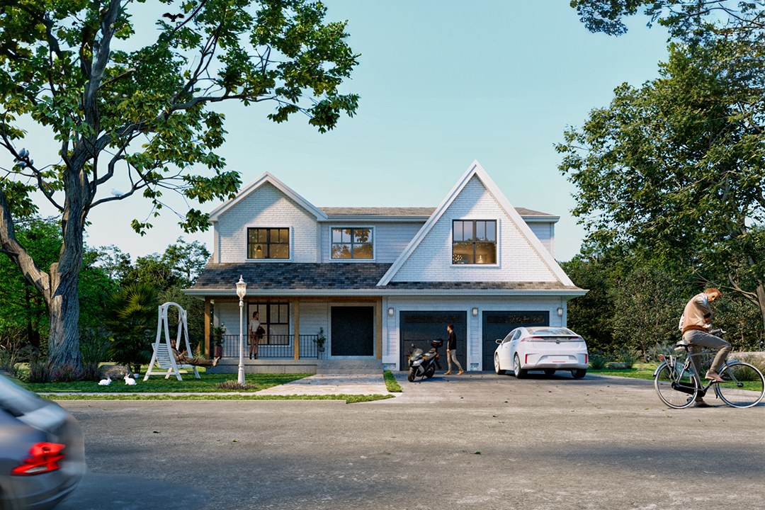 White Farmhouse Double Garage