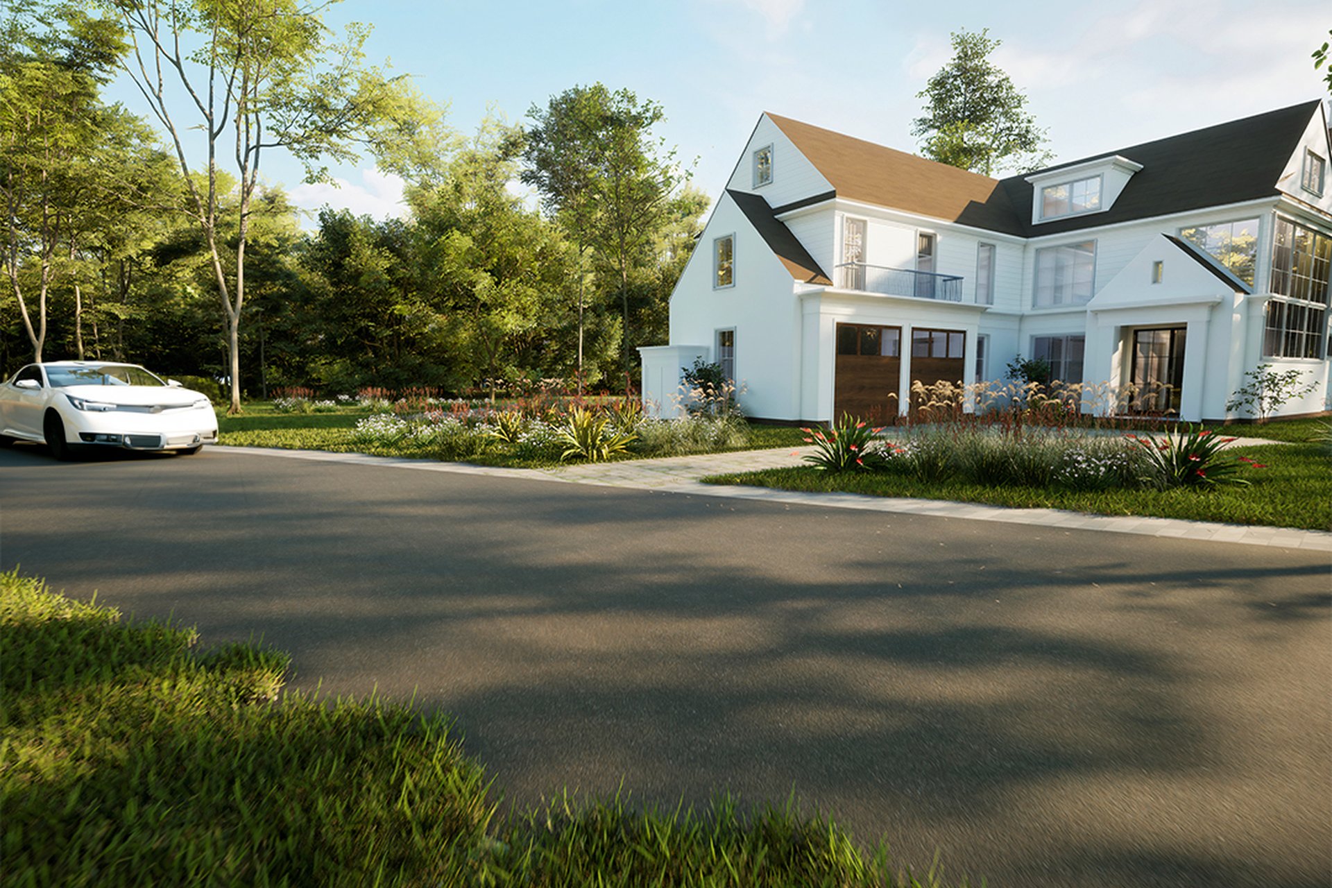 White Traditional Estate Wooded — image 1