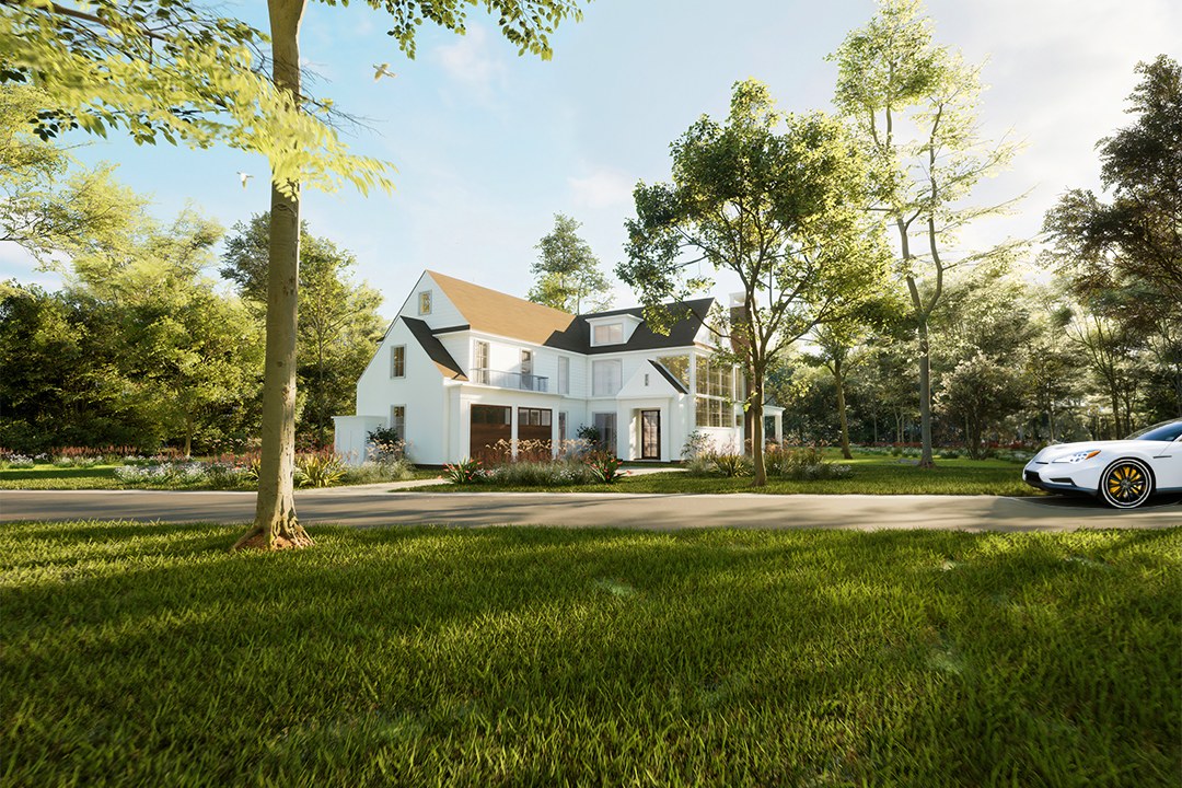 White Traditional Estate Wooded