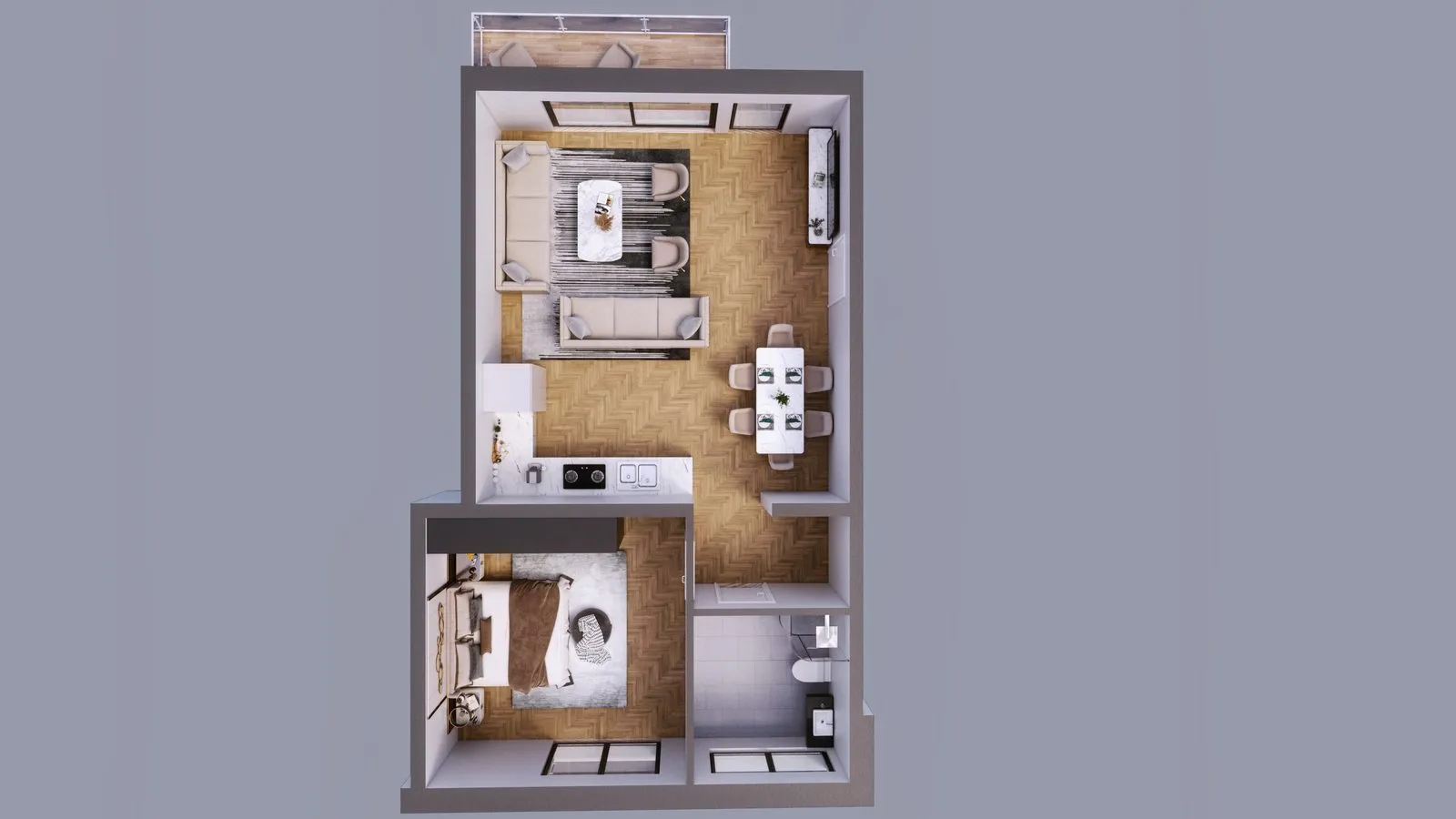 Five-Level Residence — Rendered Floor Plan Set — multi-family architectural visualization, view 4