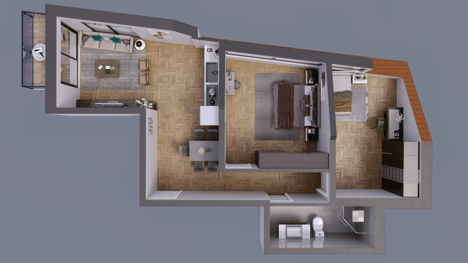 Five-Level Residence — Rendered Floor Plan Set — multi-family architectural visualization, view 10