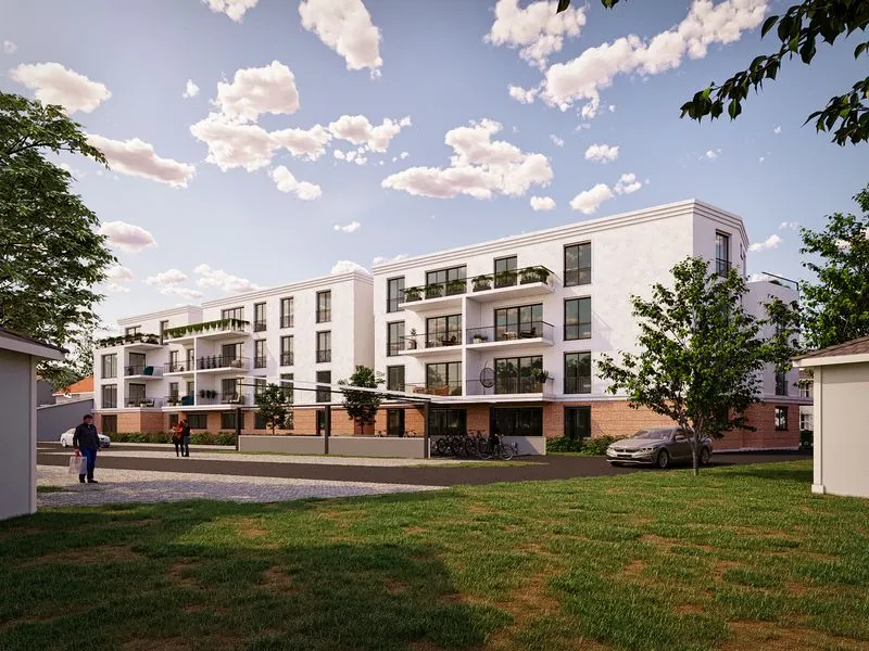 Front View Apartment — multi-family 3D rendering