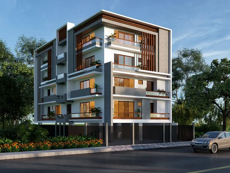 Modern Tropical Apartment — multi-family 3D rendering