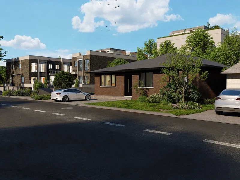 Perspective View Housing — multi-family 3D rendering