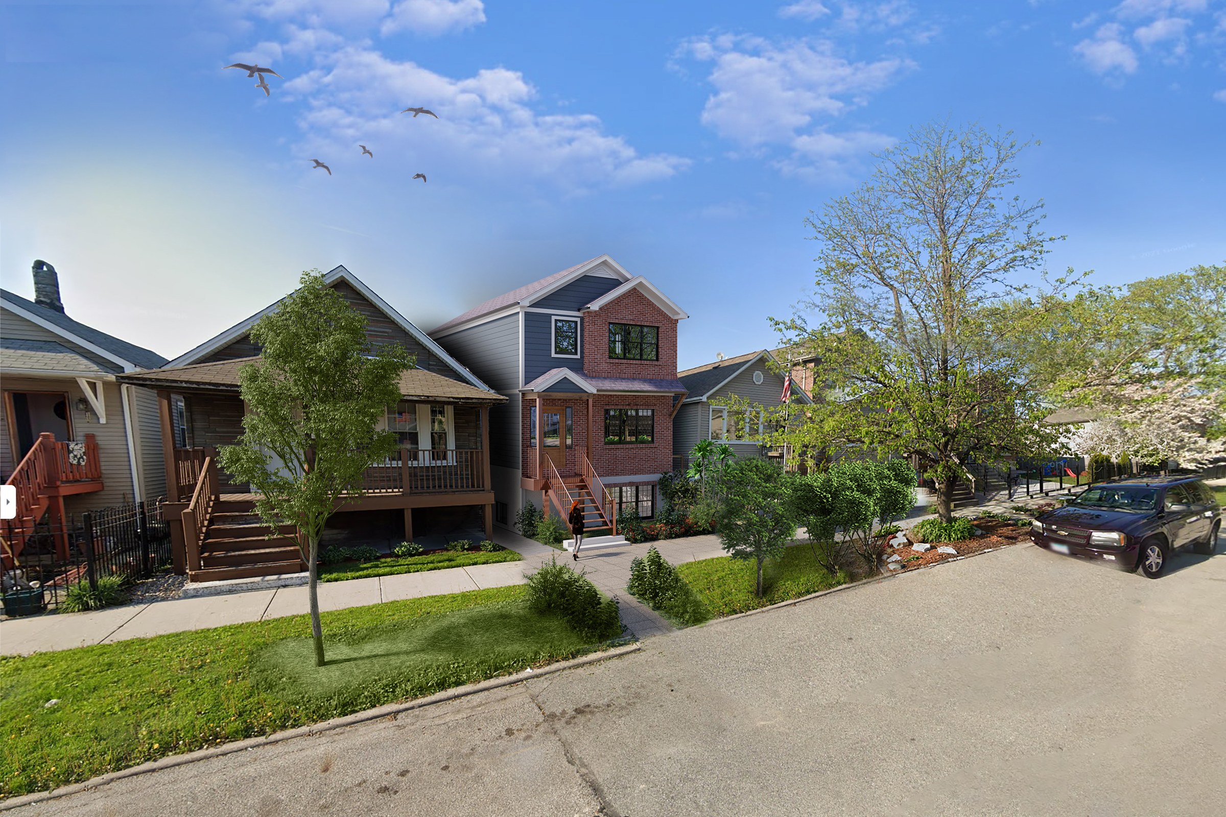 Suburban Residential Photomontage