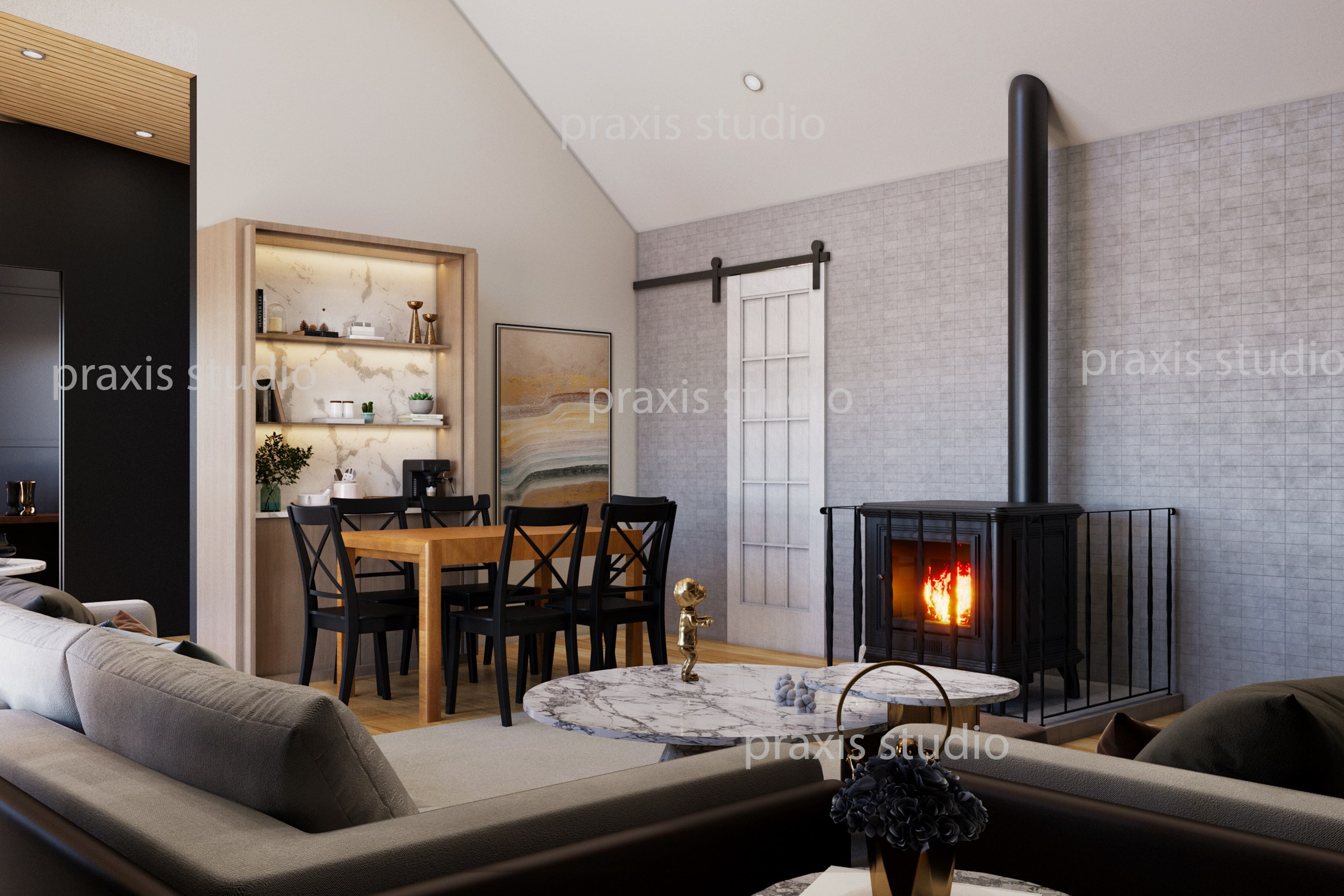 115 Lounge Fireplace