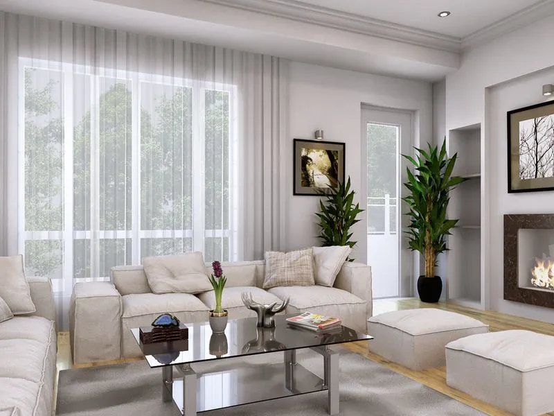 Altona Townhouse Living Room — residential 3D rendering