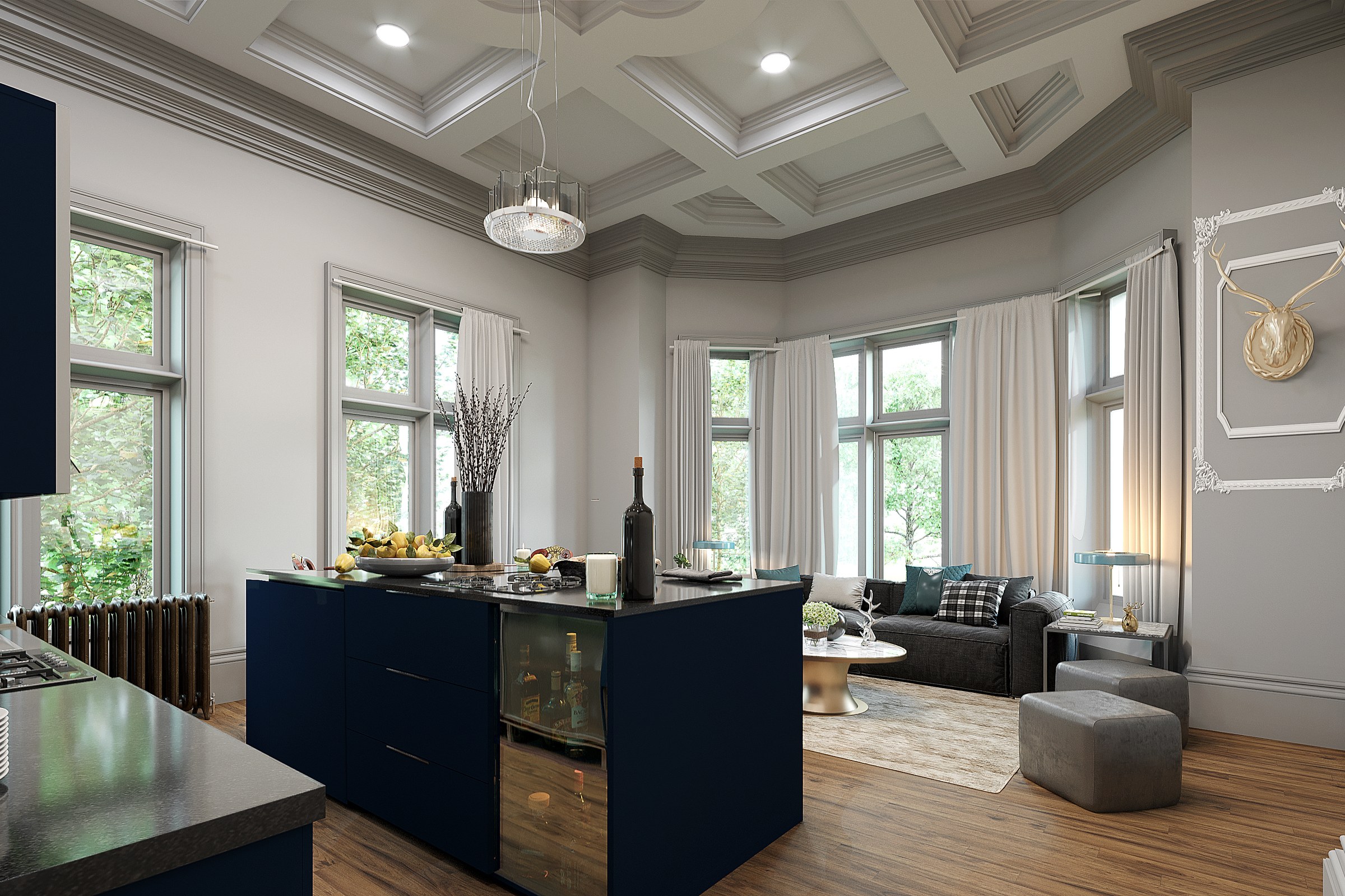 Complex Living Kitchen Island