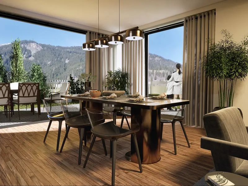 Contemporary Dining Mountain View — residential 3D rendering