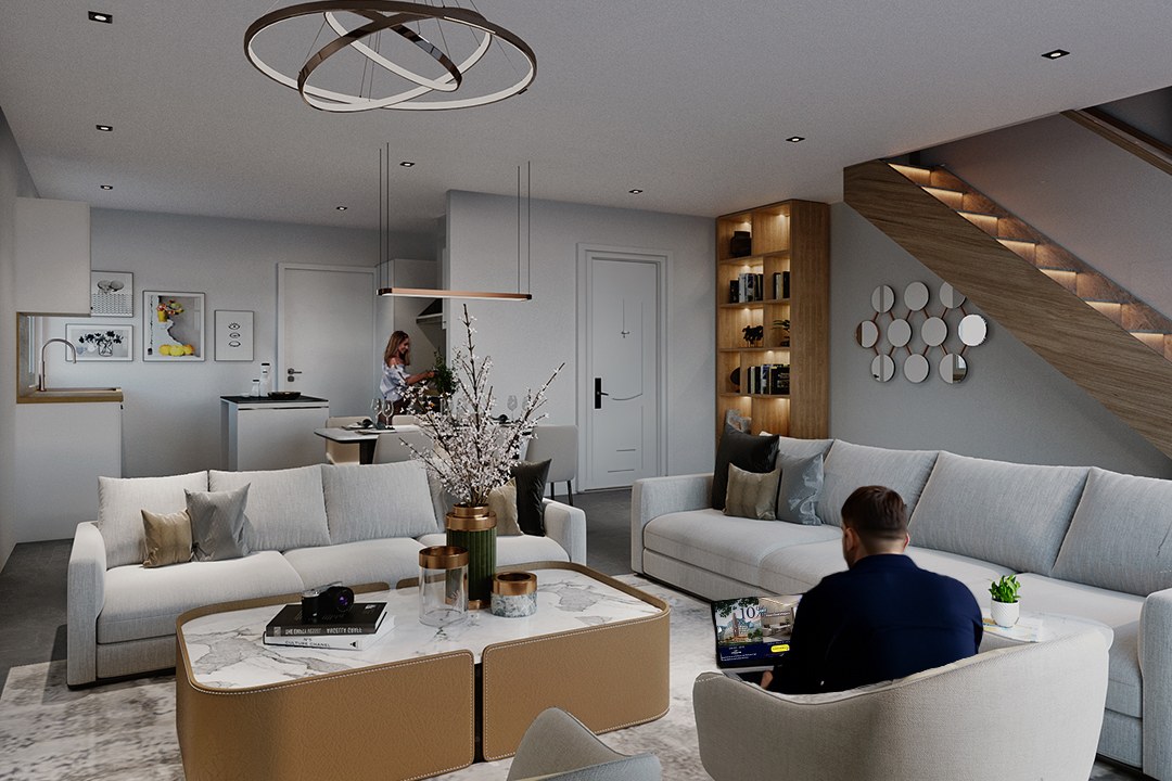 Contemporary Living Interlinked Ring Chandelier