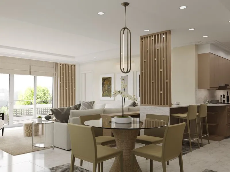 David Luxury Open Plan Dining — residential 3D rendering
