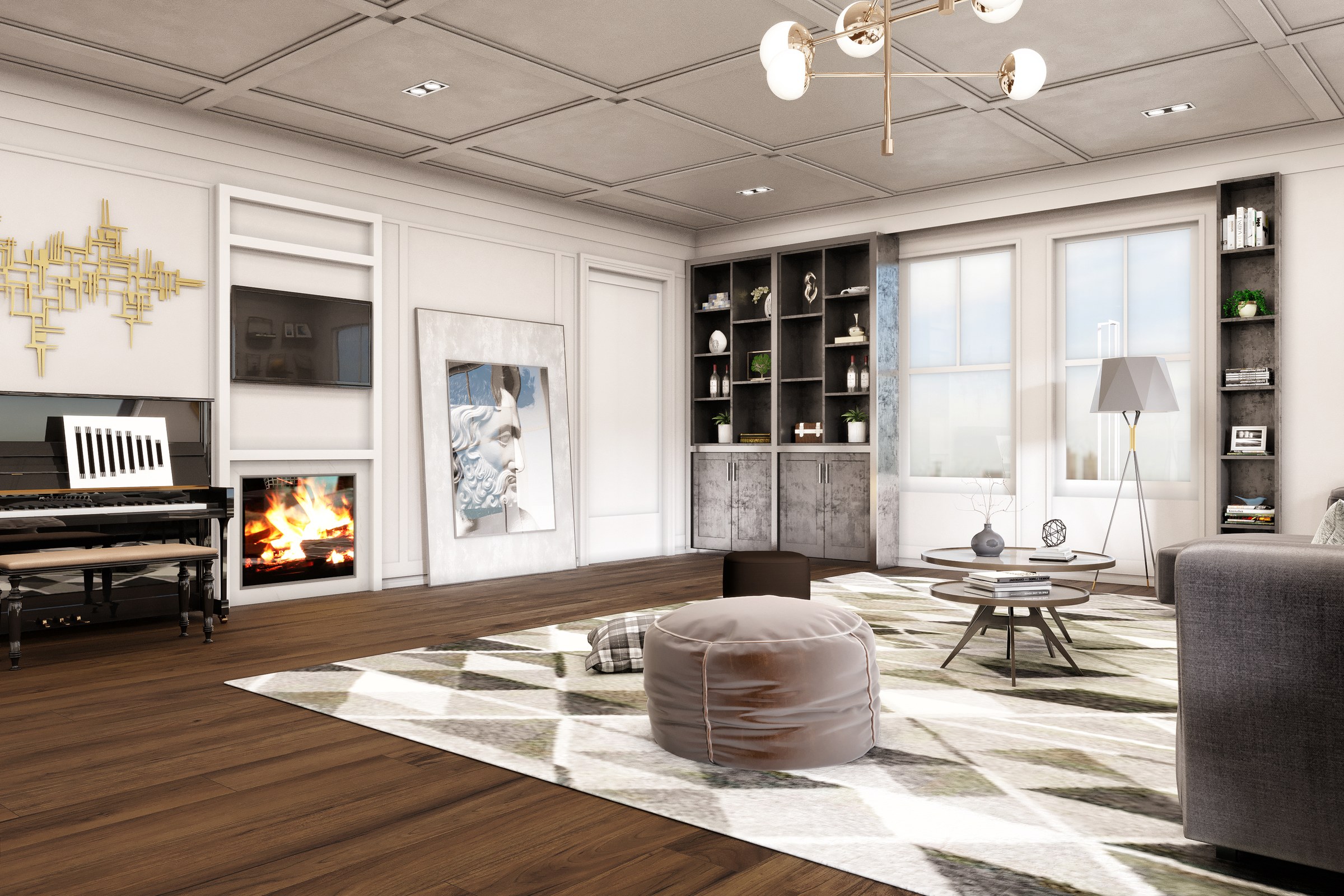 Eric Traditional Living Room Fireplace