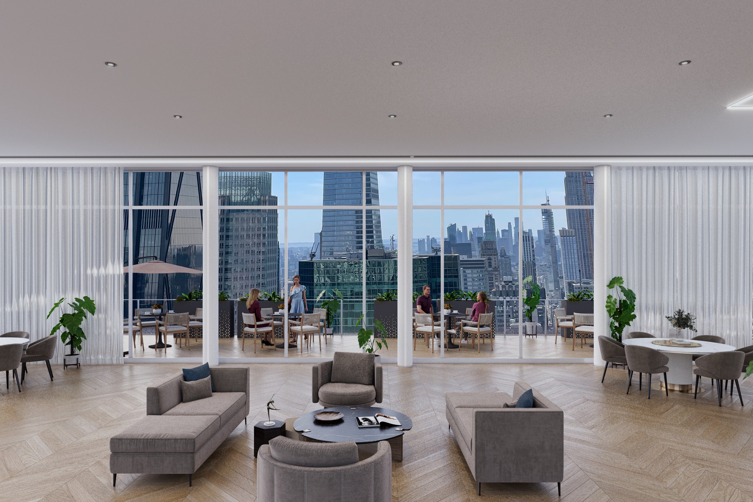 High Rise Lounge City Skyline