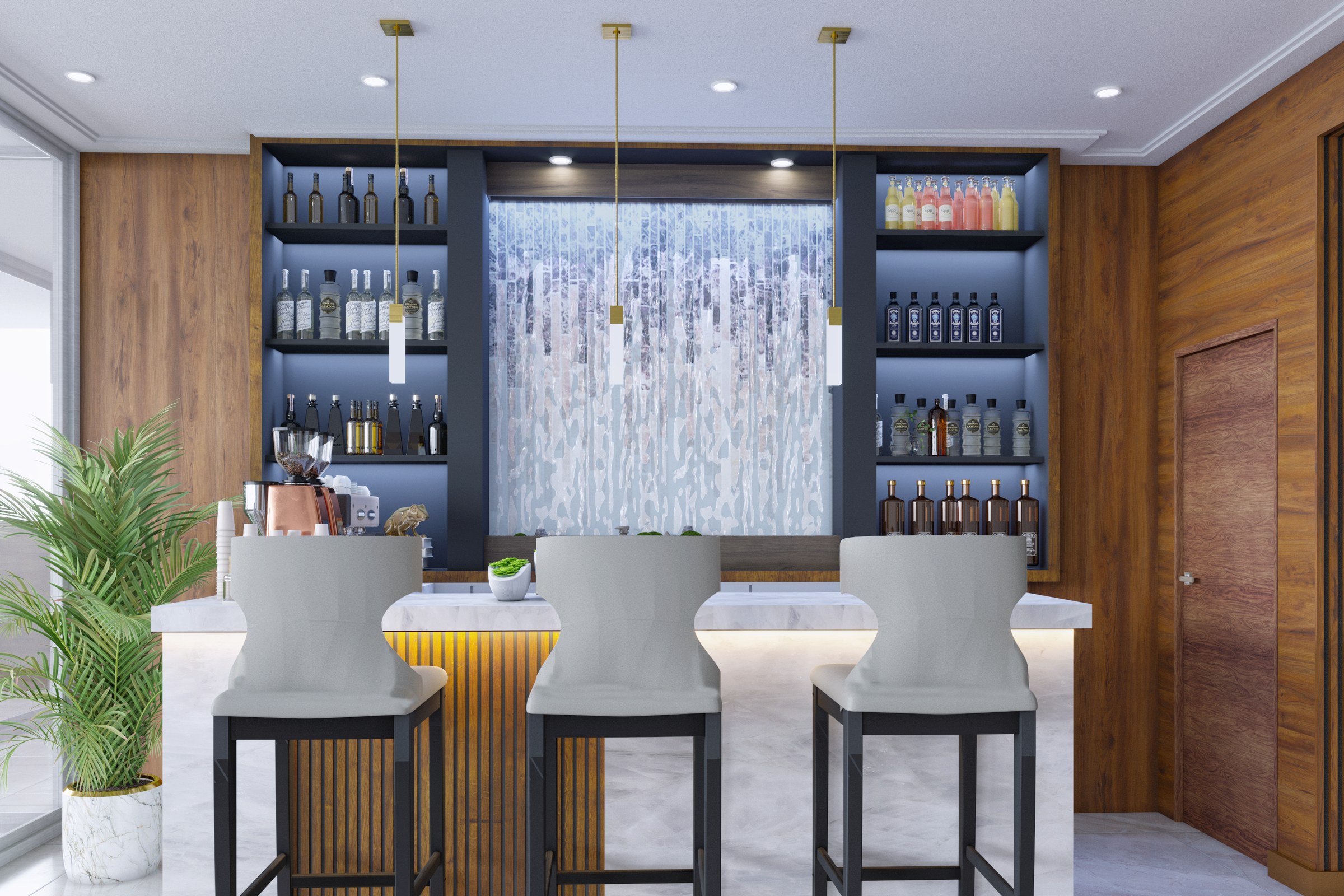 Luxury Home Bar Marble Counter