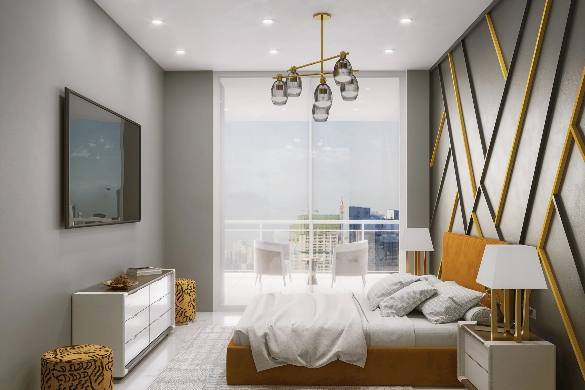 Luxury Master Bedroom Gold Pendant — image 2