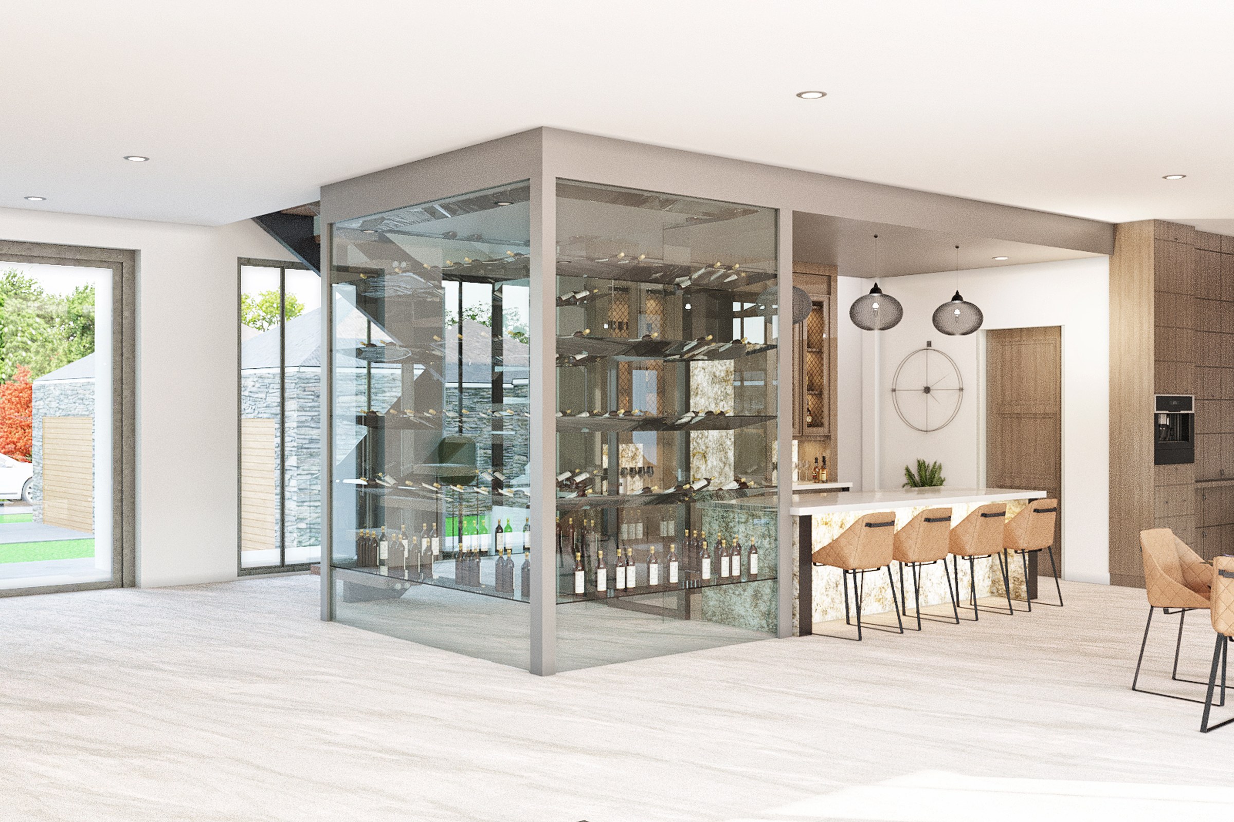 Luxury Open Plan Wine Cellar