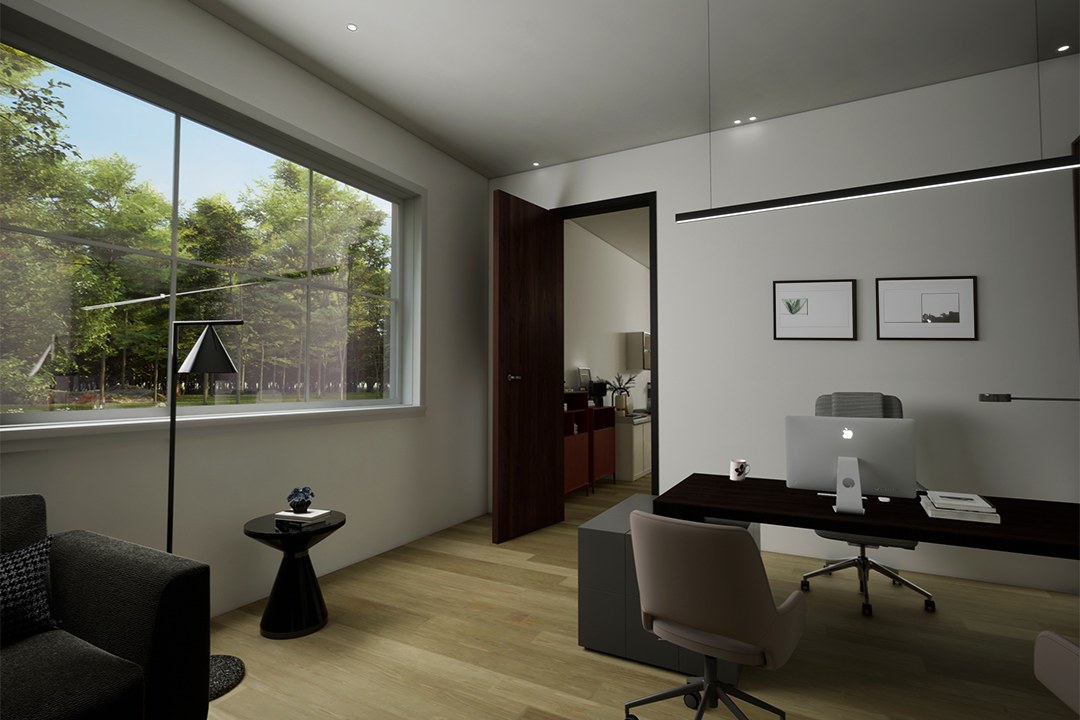 Modern Home Office Forest View