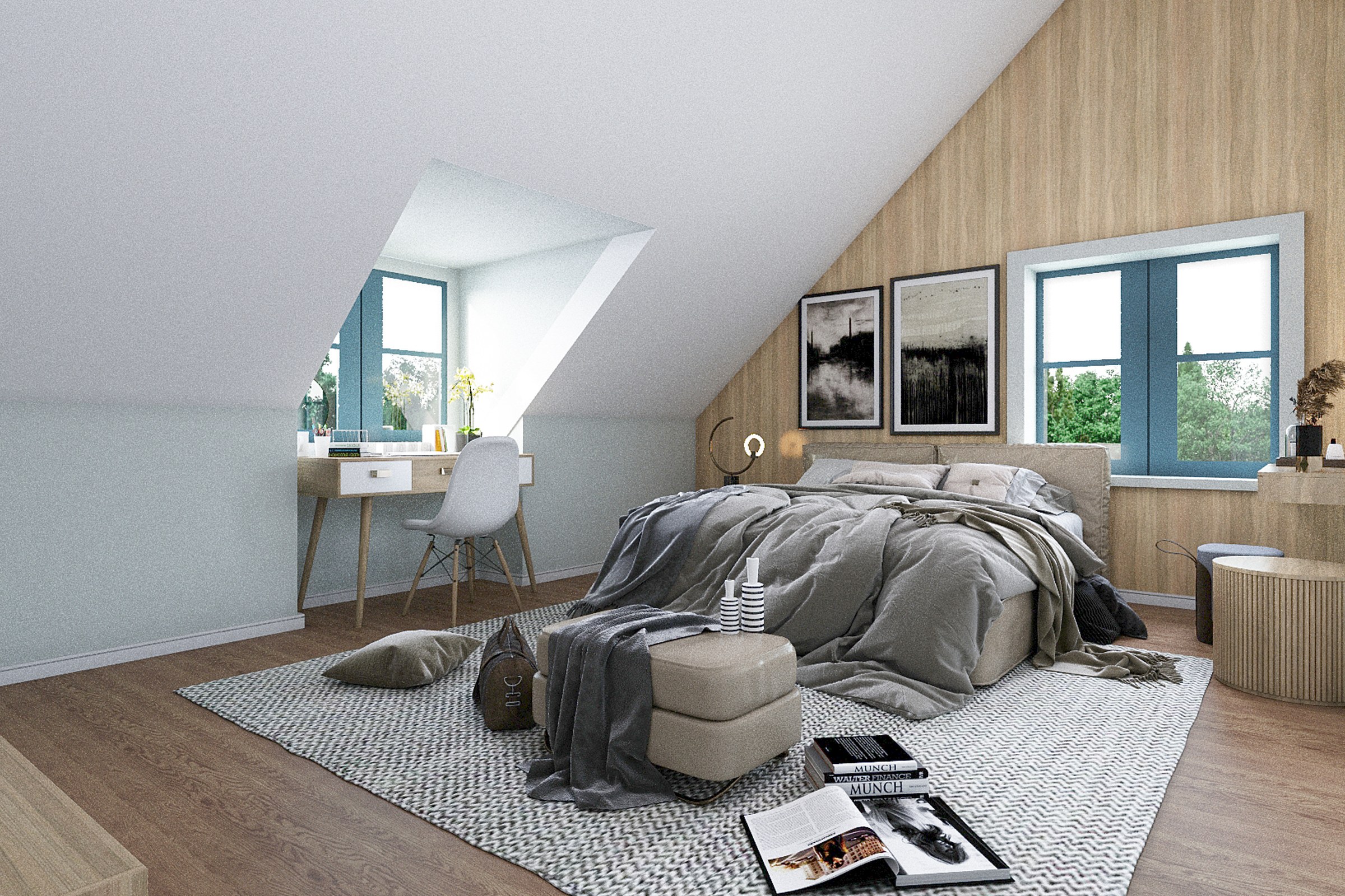 Scandinavian Attic Bedroom