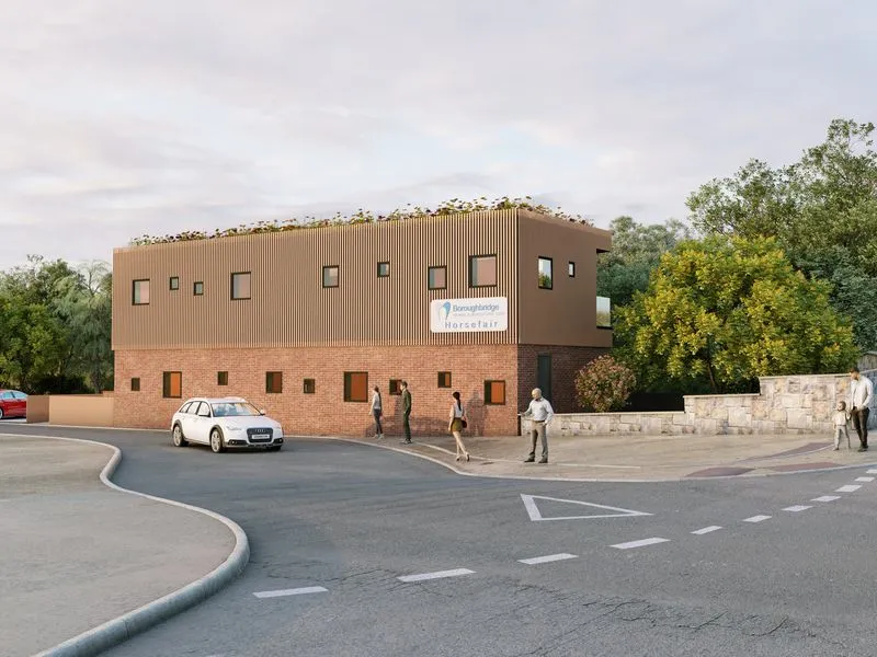 Brick Mixed Use Clinic — retail 3D rendering