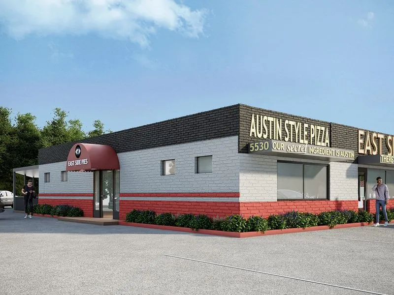 East Side Pies Austin — retail 3D rendering