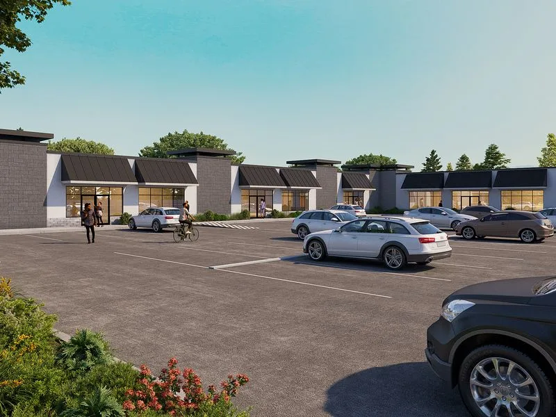 Gray Modern Strip Mall