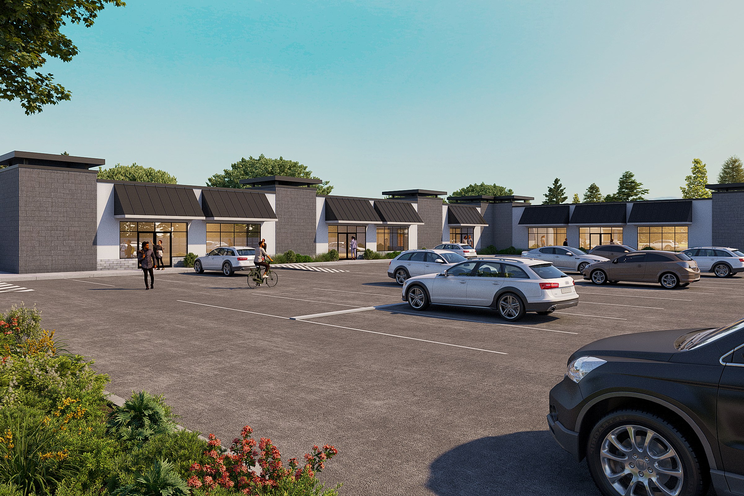 Gray Modern Strip Mall