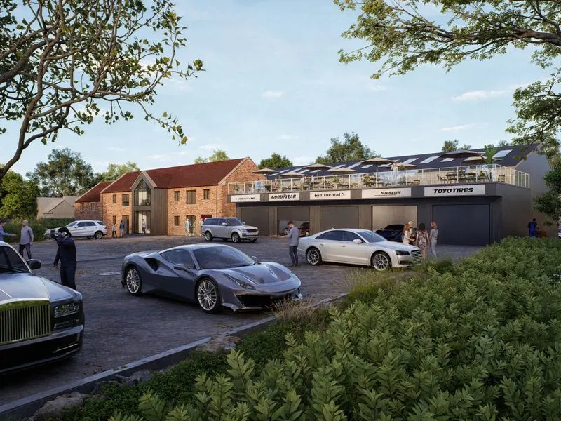 Luxury Auto Retail Center — retail 3D rendering