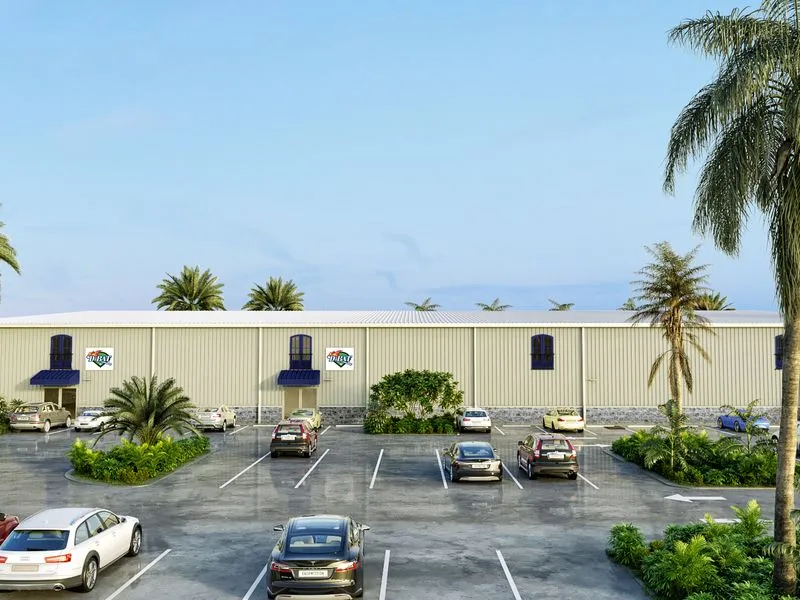 Tropical Warehouse Retail — retail 3D rendering