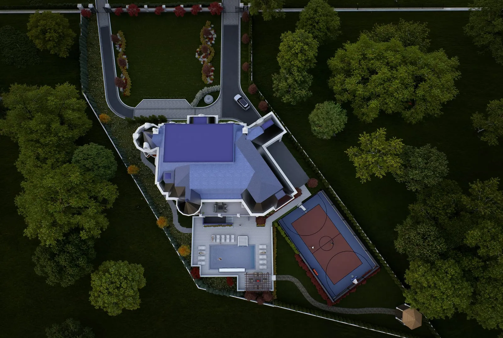 Single-Family Residence Views 2636 — residential architectural visualization, view 2