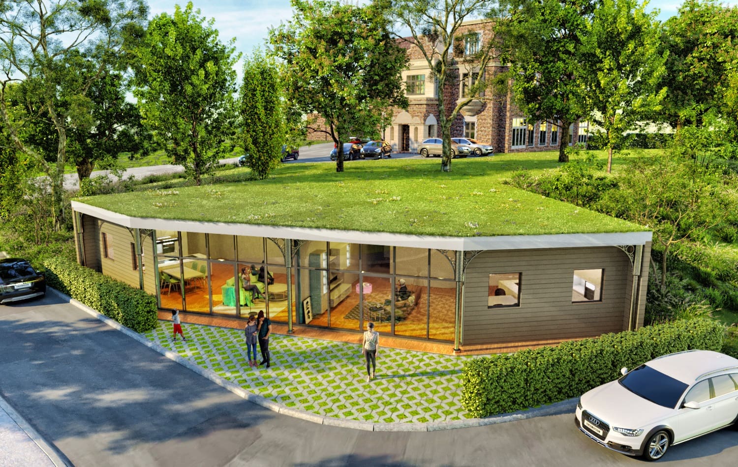 Café Exterior 3D Architectural Visualization