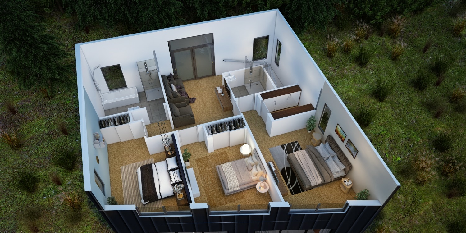 Forest House 3D Floor Plan