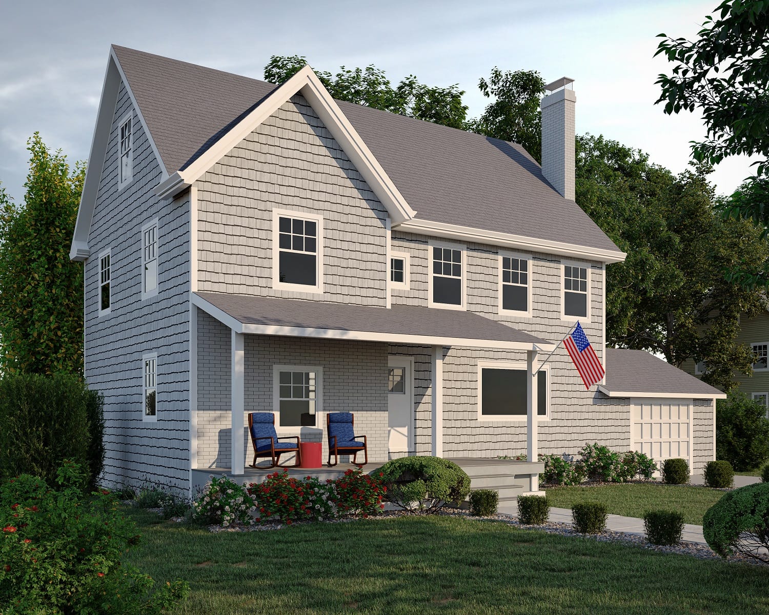 Small House Exterior View 3D Architectural Rendering